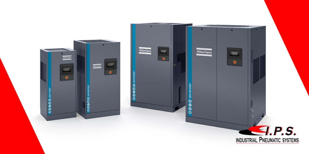 four atlas copco air compressors